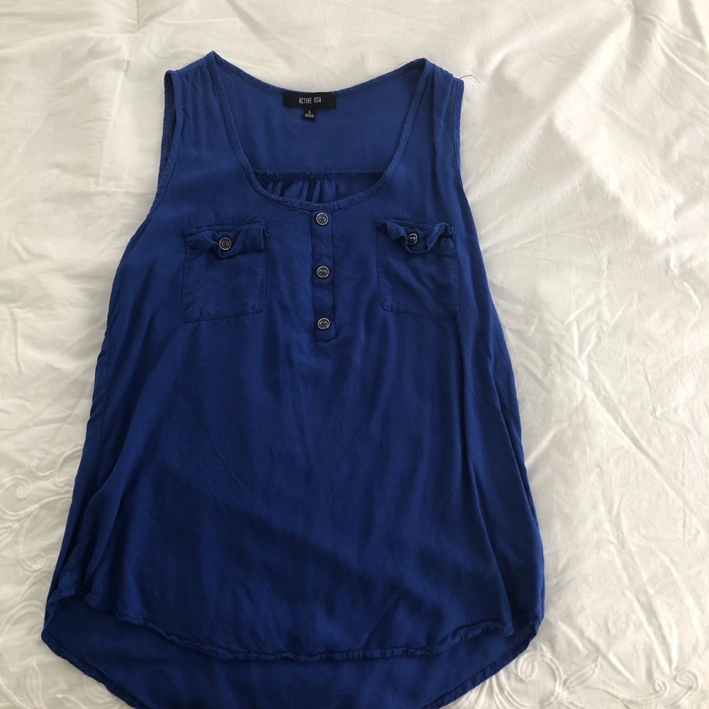 Blue sleeveless top